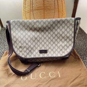 GUCCI GG Imprime Shoulder Cross Bag GG PVC Leather brown beige